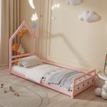 ΚΡΕΒΑΤΙ ΠΑΙΔΙΚΟ FB9676.06 τ.MONTESSORI ΞΥΛΟ ΠΕΥΚΟ ΡΟΖ- 190x90εκ - Image 2