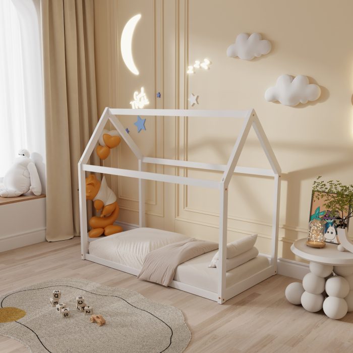 ΚΡΕΒΑΤΙ ΠΑΙΔΙΚΟ FB9677.03 τ.MONTESSORI ΞΥΛΟ ΠΕΥΚΟ ΛΕΥΚΟ- 190x90εκ - Image 2