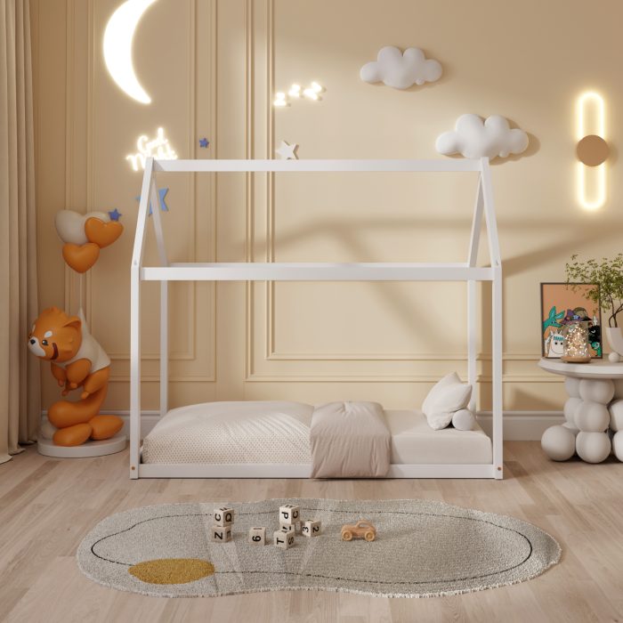 ΚΡΕΒΑΤΙ ΠΑΙΔΙΚΟ FB9677.03 τ.MONTESSORI ΞΥΛΟ ΠΕΥΚΟ ΛΕΥΚΟ- 190x90εκ - Image 4