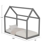 ΚΡΕΒΑΤΙ ΠΑΙΔΙΚΟ FB9677.05 τ.MONTESSORI ΞΥΛΟ ΠΕΥΚΟ ΓΚΡΙ- 190x90εκ - Image 3