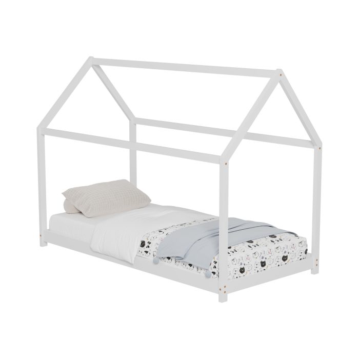 ΚΡΕΒΑΤΙ ΠΑΙΔΙΚΟ FB9678.03 τ.MONTESSORI ΞΥΛΟ ΠΕΥΚΟ ΛΕΥΚΟ- 140x70εκ - Image 1