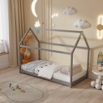 ΚΡΕΒΑΤΙ ΠΑΙΔΙΚΟ FB9678.05 τ.MONTESSORI ΞΥΛΟ ΠΕΥΚΟ ΓΚΡΙ- 140x70εκ - Image 2