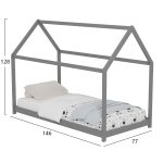 ΚΡΕΒΑΤΙ ΠΑΙΔΙΚΟ FB9678.05 τ.MONTESSORI ΞΥΛΟ ΠΕΥΚΟ ΓΚΡΙ- 140x70εκ - Image 3