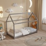ΚΡΕΒΑΤΙ ΠΑΙΔΙΚΟ FB9678.05 τ.MONTESSORI ΞΥΛΟ ΠΕΥΚΟ ΓΚΡΙ- 140x70εκ - Image 5