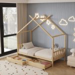 ΚΡΕΒΑΤΙ ΠΑΙΔΙΚΟ FB9680.01 τ.MONTESSORI-2 ΣΥΡΤΑΡΙΑ-ΞΥΛΟ ΠΕΥΚΟ ΦΥΣΙΚΟ-190x90εκ - Image 2