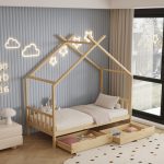 ΚΡΕΒΑΤΙ ΠΑΙΔΙΚΟ FB9680.01 τ.MONTESSORI-2 ΣΥΡΤΑΡΙΑ-ΞΥΛΟ ΠΕΥΚΟ ΦΥΣΙΚΟ-190x90εκ - Image 5
