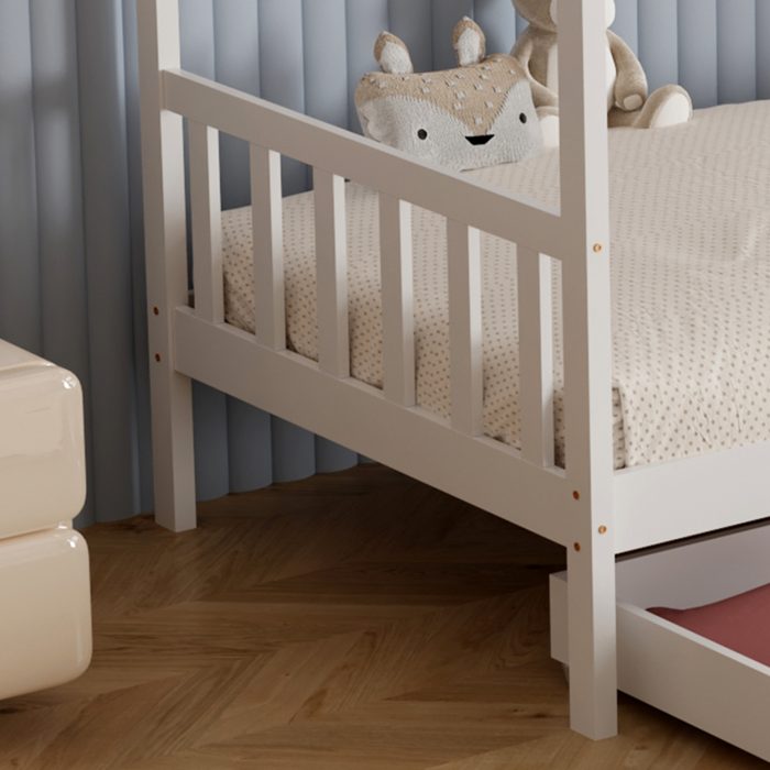 ΚΡΕΒΑΤΙ ΠΑΙΔΙΚΟ FB9680.03 τ.MONTESSORI-2 ΣΥΡΤΑΡΙΑ-ΞΥΛΟ ΠΕΥΚΟΥ ΛΕΥΚΟ-190x90εκ - Image 6