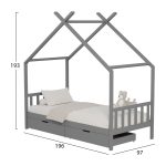 ΚΡΕΒΑΤΙ ΠΑΙΔΙΚΟ FB9680.05 τ.MONTESSORI-2 ΣΥΡΤΑΡΙΑ- ΞΥΛΟ ΠΕΥΚΟΥ ΓΚΡΙ-190x90εκ - Image 3