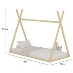ΚΡΕΒΑΤΙ ΠΑΙΔΙΚΟ FB9681.01 τ.MONTESSORI ΜΑΣΙΦ ΞΥΛΟ ΠΕΥΚΟΥ ΦΥΣΙΚΟ- 190x90εκ - Image 3
