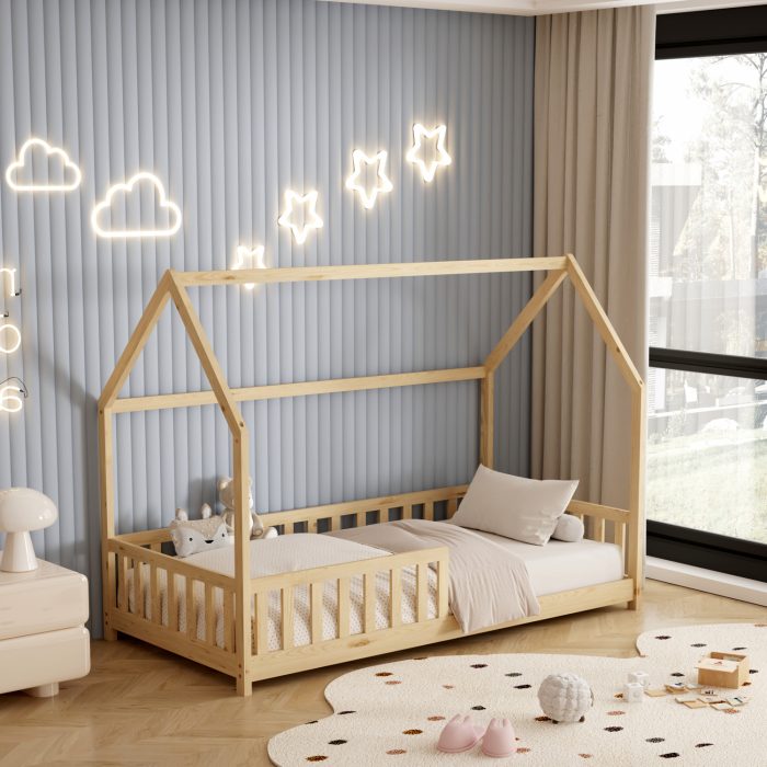 ΚΡΕΒΑΤΙ ΠΑΙΔΙΚΟ ΜΕ ΚΑΓΚΕΛΑ FB9679.01 τ.MONTESSORI ΞΥΛΟ ΠΕΥΚΟ ΦΥΣΙΚΟ-190x90εκ. - Image 5