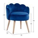 ΣΚΑΜΠΟ ΜΕ ΠΛΑΤΗ FB98628.08 ΑΠΟ ΜΠΛΕ ΒΕΛΟΥΔΟ 55x52x60Υ εκ. - Image 2