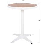 ΤΡΑΠΕΖΙ ΑΛΟΥΜΙΝΙΟΥ ΣΤΡΟΓΓΥΛΟ FB96086.02 ΛΕΥΚΟ-POLYWOOD TOP ΦΥΣΙΚΟ Φ60x73Υεκ. - Image 2
