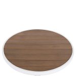 ΤΡΑΠΕΖΙ ΑΛΟΥΜΙΝΙΟΥ ΣΤΡΟΓΓΥΛΟ FB96086.02 ΛΕΥΚΟ-POLYWOOD TOP ΦΥΣΙΚΟ Φ60x73Υεκ. - Image 4