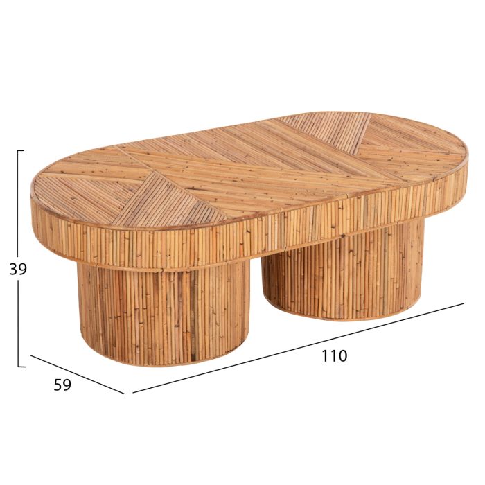 ΤΡΑΠΕΖΙ ΣΑΛΟΝΙΟΥ ΟΒΑΛ TOP FB99870 RATTAN ΧΡΩΜΑ ΦΥΣΙΚΟ 110x59x39Υεκ. - Image 2