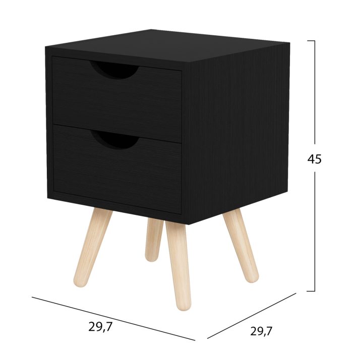 ΚΟΜΟΔΙΝΟ FB92472.02 ΜΕΛΑΜΙΝΗ-2 ΣΥΡΤΑΡΙΑ-WENGE 29,5x29,5x45Υεκ - Image 2