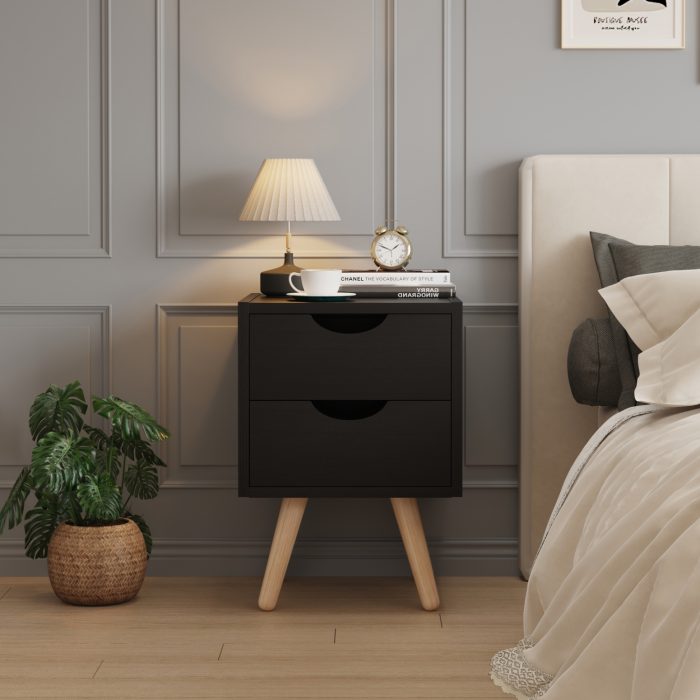 ΚΟΜΟΔΙΝΟ FB92472.02 ΜΕΛΑΜΙΝΗ-2 ΣΥΡΤΑΡΙΑ-WENGE 29,5x29,5x45Υεκ - Image 4