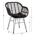 ΠΟΛΥΘΡΟΝΑ ΜΕ ΜΑΞΙΛΑΡΙ ΜΕΤΑΛΛΙΚΗ FB95450.32 ΜΕ WICKER ΜΑΥΡΟ 58x59x82Υεκ. - Image 2