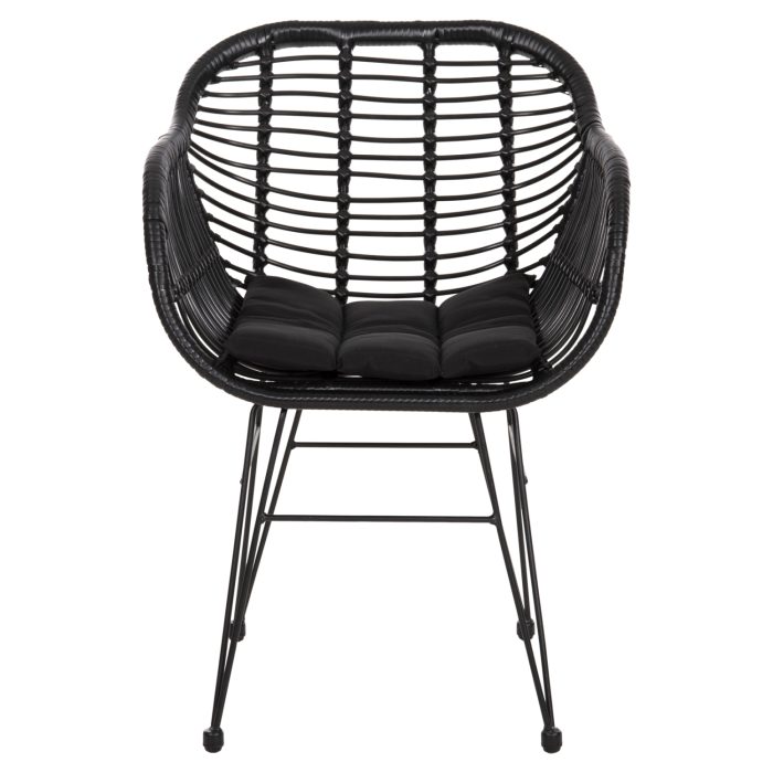ΠΟΛΥΘΡΟΝΑ ΜΕ ΜΑΞΙΛΑΡΙ ΜΕΤΑΛΛΙΚΗ FB95450.32 ΜΕ WICKER ΜΑΥΡΟ 58x59x82Υεκ. - Image 3