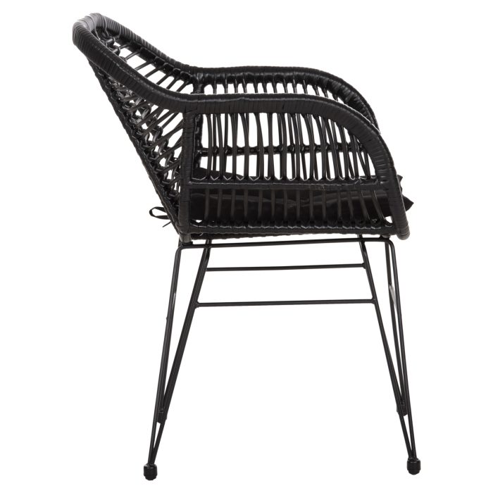 ΠΟΛΥΘΡΟΝΑ ΜΕ ΜΑΞΙΛΑΡΙ ΜΕΤΑΛΛΙΚΗ FB95450.32 ΜΕ WICKER ΜΑΥΡΟ 58x59x82Υεκ. - Image 4