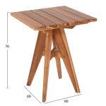 ΤΡΑΠΕΖΙ ΤΕΤΡΑΓΩΝΟ FB99860.11 ΜΑΣΙΦ ΞΥΛΟ ΤΕΑΚ 60x60x75Υεκ. - Image 2