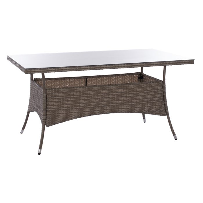 ΤΡΑΠΕΖΙ ΜΕΤΑΛΛΙΚΟ RATTAN ΓΚΡΙ FB95507.01 150x90x75Υ εκ. - Image 1