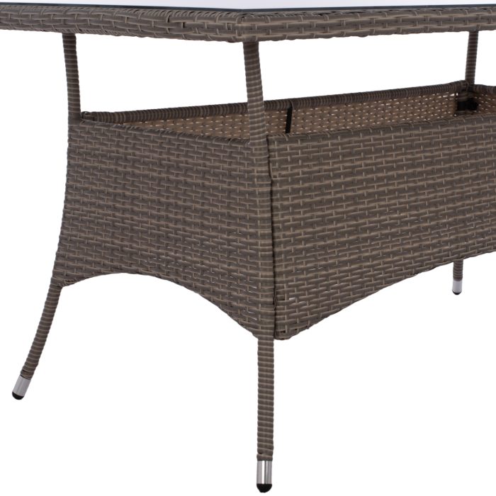 ΤΡΑΠΕΖΙ ΜΕΤΑΛΛΙΚΟ RATTAN ΓΚΡΙ FB95507.01 150x90x75Υ εκ. - Image 5