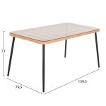ΤΡΑΠΕΖΙ ΟΡΘΟΓΩΝΙΟ FB95537.11 ΜΕΤΑΛ.ΜΑΥΡΟ-P.E. RATTAN ΦΥΣΙΚΟ 139,5x79,5x73Υεκ. - Image 2