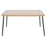 ΤΡΑΠΕΖΙ ΟΡΘΟΓΩΝΙΟ FB95537.11 ΜΕΤΑΛ.ΜΑΥΡΟ-P.E. RATTAN ΦΥΣΙΚΟ 139,5x79,5x73Υεκ. - Image 3