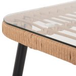 ΤΡΑΠΕΖΙ ΟΡΘΟΓΩΝΙΟ FB95537.11 ΜΕΤΑΛ.ΜΑΥΡΟ-P.E. RATTAN ΦΥΣΙΚΟ 139,5x79,5x73Υεκ. - Image 6