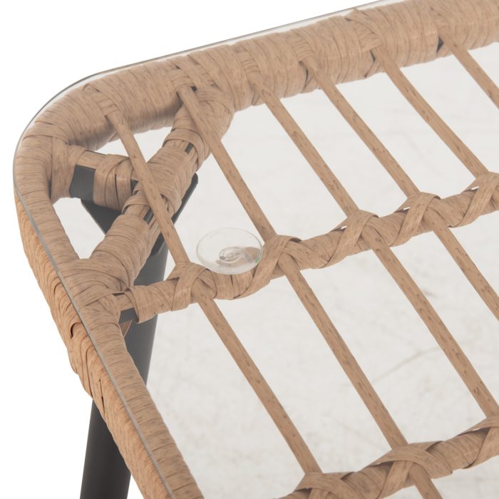 ΤΡΑΠΕΖΙ ΟΡΘΟΓΩΝΙΟ FB95537.11 ΜΕΤΑΛ.ΜΑΥΡΟ-P.E. RATTAN ΦΥΣΙΚΟ 139,5x79,5x73Υεκ. - Image 7