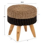 ΣΚΑΜΠΟ FB97826 ΞΥΛΟ ΤΕΑΚ ΚΑΙ SEAGRASS ΣΕ ΦΥΣΙΚΟ & ΓΚΡΙ Φ43x45Yεκ. - Image 2
