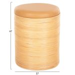 ΣΚΑΜΠΟ FB99886 ΦΥΣΙΚΟ RATTAN-ΚΑΘΙΣΜΑ ΑΠΟ PU ΜΠΕΖ Φ37x47Υεκ. - Image 2
