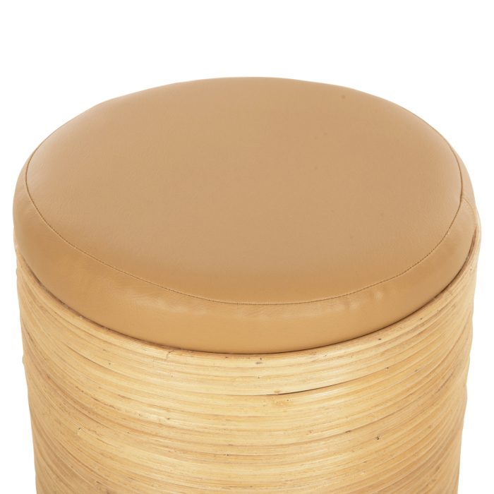 ΣΚΑΜΠΟ FB99886 ΦΥΣΙΚΟ RATTAN-ΚΑΘΙΣΜΑ ΑΠΟ PU ΜΠΕΖ Φ37x47Υεκ. - Image 4