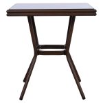 ΤΡΑΠΕΖΙ ΑΛΟΥΜΙΝΙΟΥ 70X70X76 BAMBOO FB95568.03 ΚΑΦΕ ΜΕ ΓΥΑΛΙ - Image 3