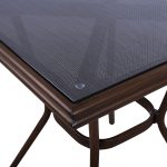 ΤΡΑΠΕΖΙ ΑΛΟΥΜΙΝΙΟΥ 70X70X76 BAMBOO FB95568.03 ΚΑΦΕ ΜΕ ΓΥΑΛΙ - Image 4