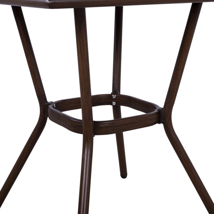 ΤΡΑΠΕΖΙ ΑΛΟΥΜΙΝΙΟΥ 70X70X76 BAMBOO FB95568.03 ΚΑΦΕ ΜΕ ΓΥΑΛΙ - Image 7