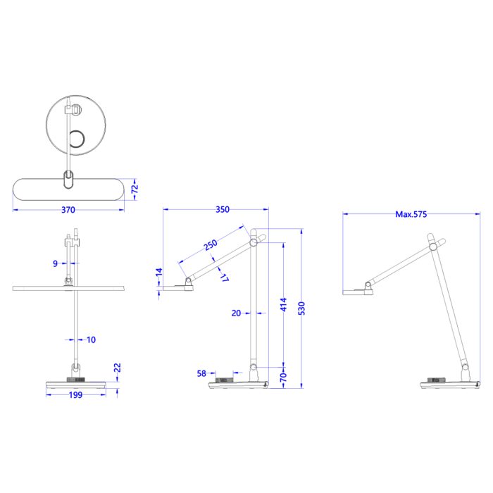 ΦΩΤΙΣΤΙΚΟ ΓΡΑΦΕΙΟΥ LED FB94446.08 ΑΣΗΜΙ ΒΑΣΗ ABS-ΑΣΗΜΙ ΑΛΟΥΜΙΝΙΟ 57,5x53Υεκ - Image 2