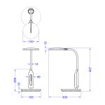 ΦΩΤΙΣΤΙΚΟ ΓΡΑΦΕΙΟΥ LED FB94460.02 ΜΑΥΡΟ ABS & ΣΙΛΙΚΟΝΗ Φ18,5x40,7Υ εκ. - Image 2