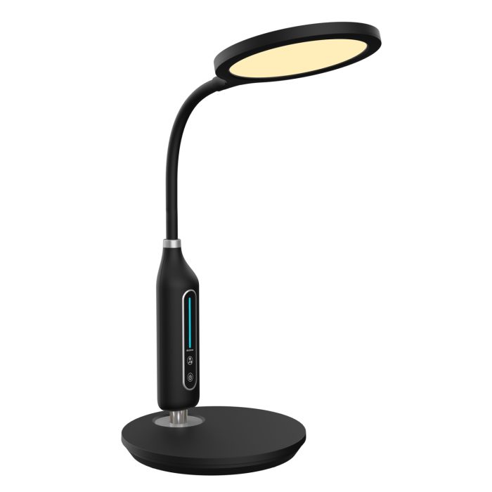 ΦΩΤΙΣΤΙΚΟ ΓΡΑΦΕΙΟΥ LED FB94460.02 ΜΑΥΡΟ ABS & ΣΙΛΙΚΟΝΗ Φ18,5x40,7Υ εκ. - Image 1
