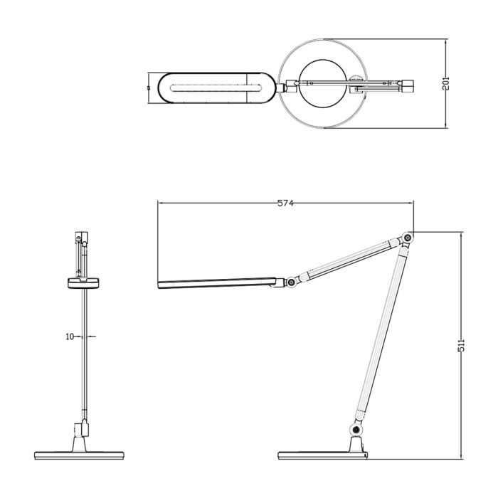 ΦΩΤΙΣΤΙΚΟ ΓΡΑΦΕΙΟΥ LED FB94462.02 ΜΑΥΡΟ-ΓΚΡΙ ABS 57,4x51,1Υεκ. - Image 2