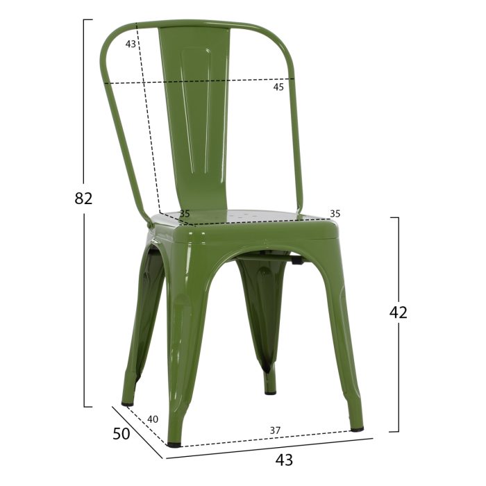 ΚΑΡΕΚΛΑ ΜΕΤΑΛΛΙΚΗ FB98641.13 ΣΕ LIGHT OLIVE GREEN 43x50x82Y εκ. - Image 2