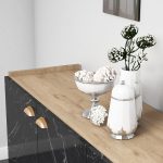 ΜΠΟΥΦΕΣ ΜΕΛΑΜΙΝΗΣ FB99045.01 NATURAL WOOD - ΜΑΥΡΟ ΜΑΡΜΑΡΟ 180x41x77,8Y εκ. - Image 4