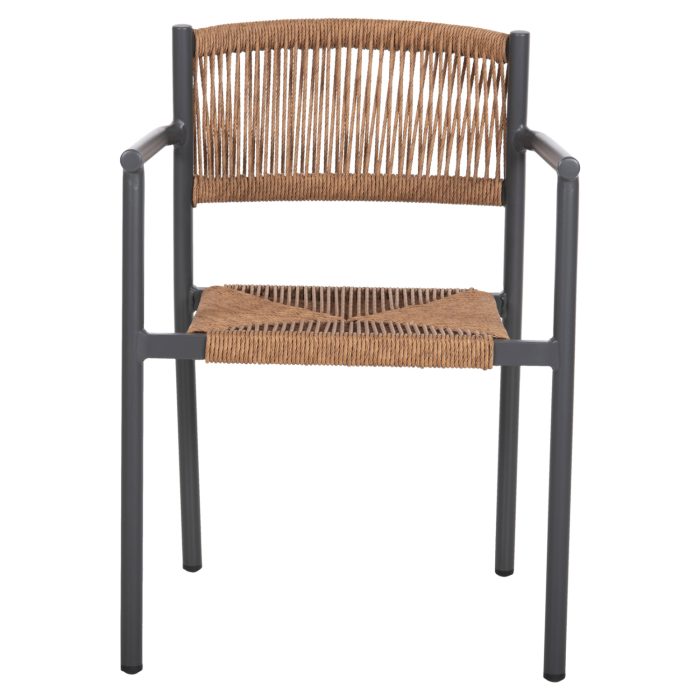 ΠΟΛΥΘΡΟΝΑ ΑΛΟΥΜΙΝΙΟΥ FB95786.12 ΑΝΘΡΑΚΙ-ΣΥΝΘ.RATTAN ΜΠΕΖ 55,5x53x78Υεκ. - Image 3