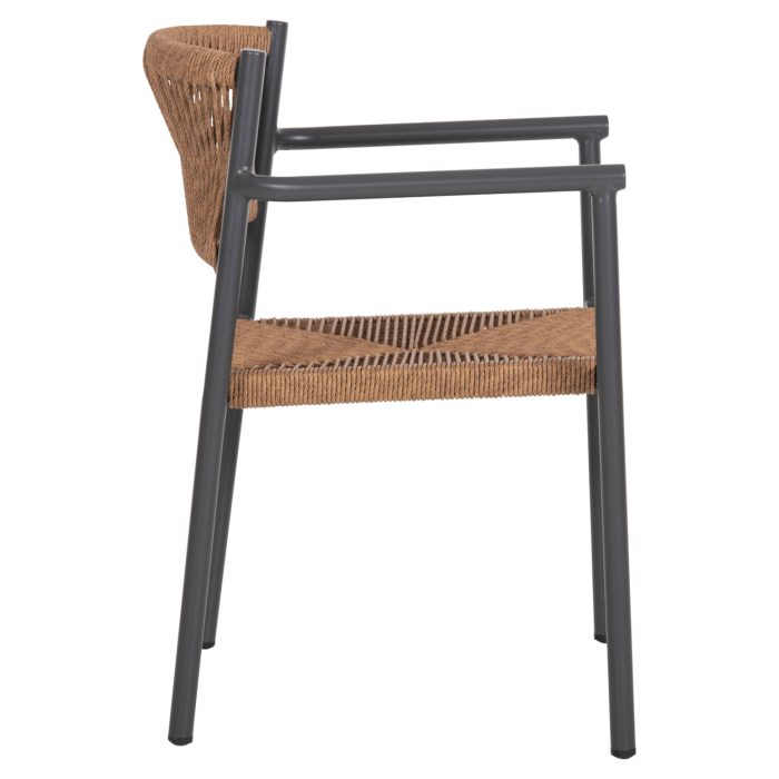 ΠΟΛΥΘΡΟΝΑ ΑΛΟΥΜΙΝΙΟΥ FB95786.12 ΑΝΘΡΑΚΙ-ΣΥΝΘ.RATTAN ΜΠΕΖ 55,5x53x78Υεκ. - Image 4