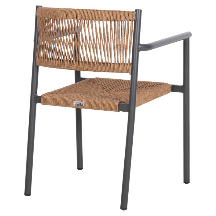 ΠΟΛΥΘΡΟΝΑ ΑΛΟΥΜΙΝΙΟΥ FB95786.12 ΑΝΘΡΑΚΙ-ΣΥΝΘ.RATTAN ΜΠΕΖ 55,5x53x78Υεκ. - Image 5