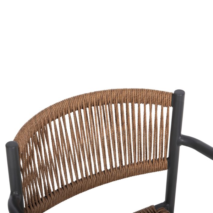 ΠΟΛΥΘΡΟΝΑ ΑΛΟΥΜΙΝΙΟΥ FB95786.12 ΑΝΘΡΑΚΙ-ΣΥΝΘ.RATTAN ΜΠΕΖ 55,5x53x78Υεκ. - Image 7