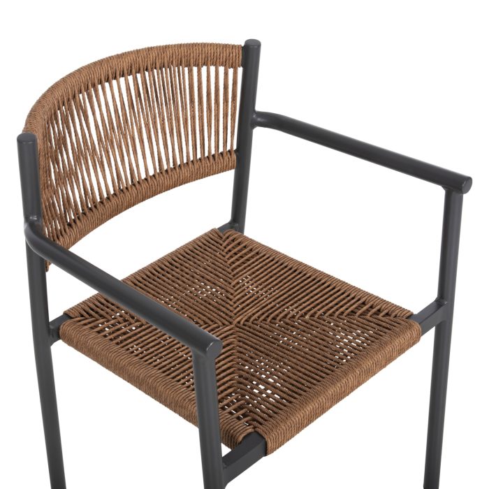 ΠΟΛΥΘΡΟΝΑ ΑΛΟΥΜΙΝΙΟΥ FB95786.12 ΑΝΘΡΑΚΙ-ΣΥΝΘ.RATTAN ΜΠΕΖ 55,5x53x78Υεκ. - Image 8