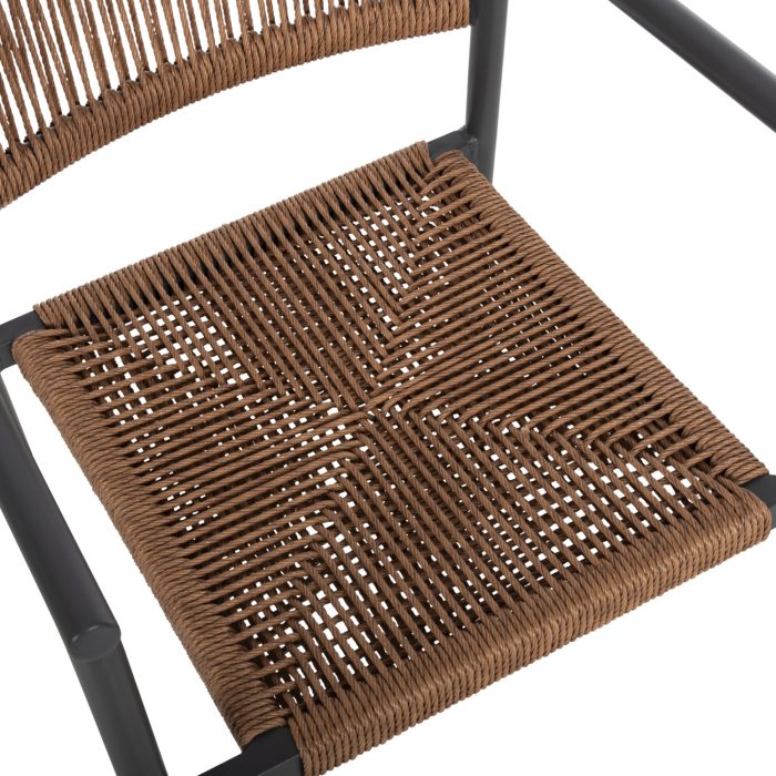ΠΟΛΥΘΡΟΝΑ ΑΛΟΥΜΙΝΙΟΥ FB95786.12 ΑΝΘΡΑΚΙ-ΣΥΝΘ.RATTAN ΜΠΕΖ 55,5x53x78Υεκ. - Image 9
