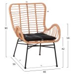 ΠΟΛΥΘΡΟΝΑ ΣΤΥΛ ΜΠΕΡΖΕΡΑΣ FB95704.11 P.E.RATTAN ΜΠΕΖ-ΜΑΥΡΟ ΜΕΤΑΛΛΟ 66x59x90Υεκ. - Image 2