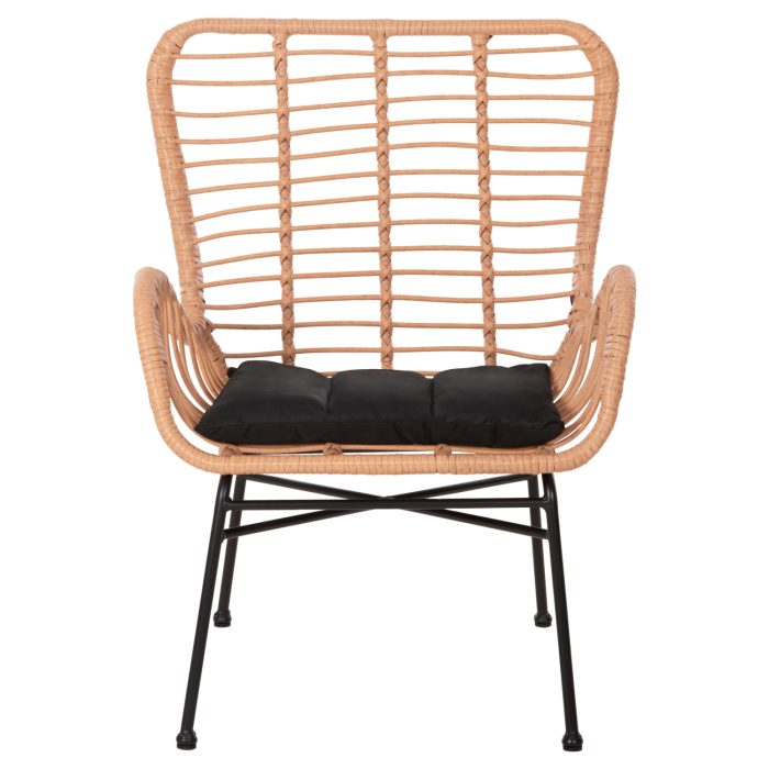 ΠΟΛΥΘΡΟΝΑ ΣΤΥΛ ΜΠΕΡΖΕΡΑΣ FB95704.11 P.E.RATTAN ΜΠΕΖ-ΜΑΥΡΟ ΜΕΤΑΛΛΟ 66x59x90Υεκ. - Image 3